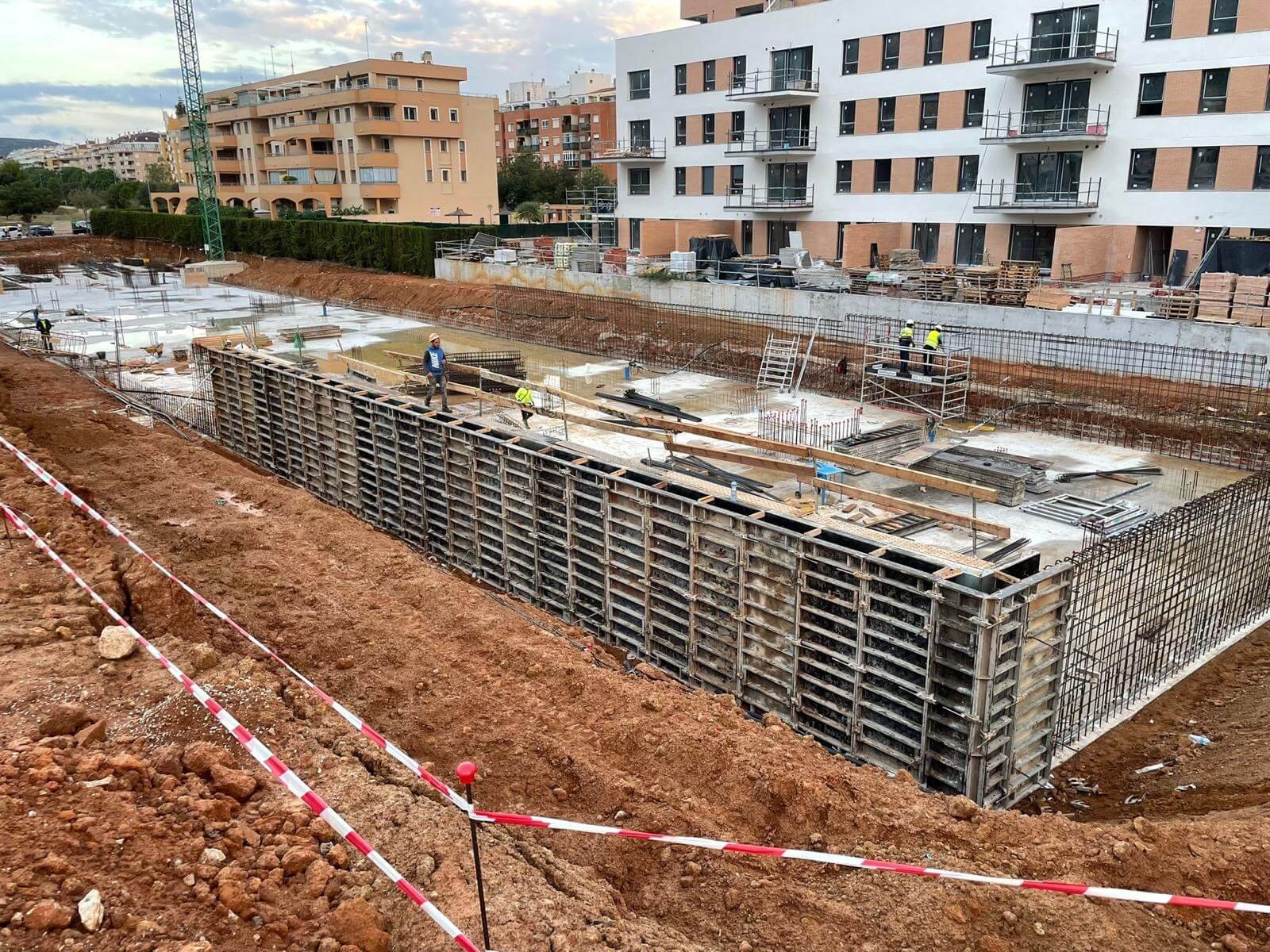 Encofrado y estructura de hormigón