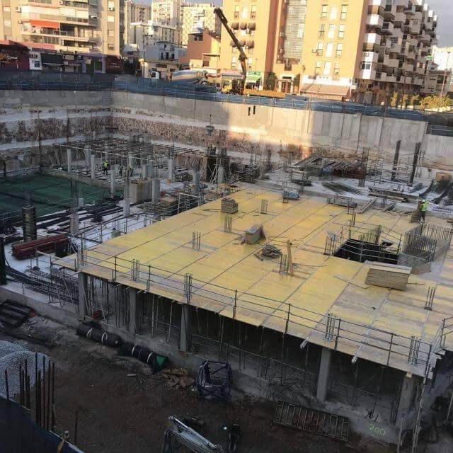Estructura de hormigón durante su ejecución